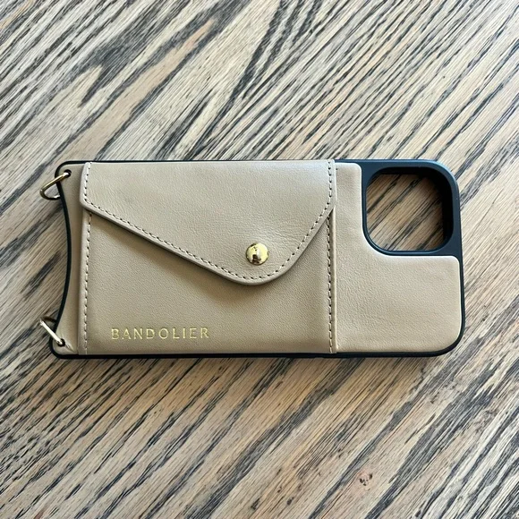 Bandolier Tan iPhone 13 Phone Case with Card Slot - Picture 1 of 7